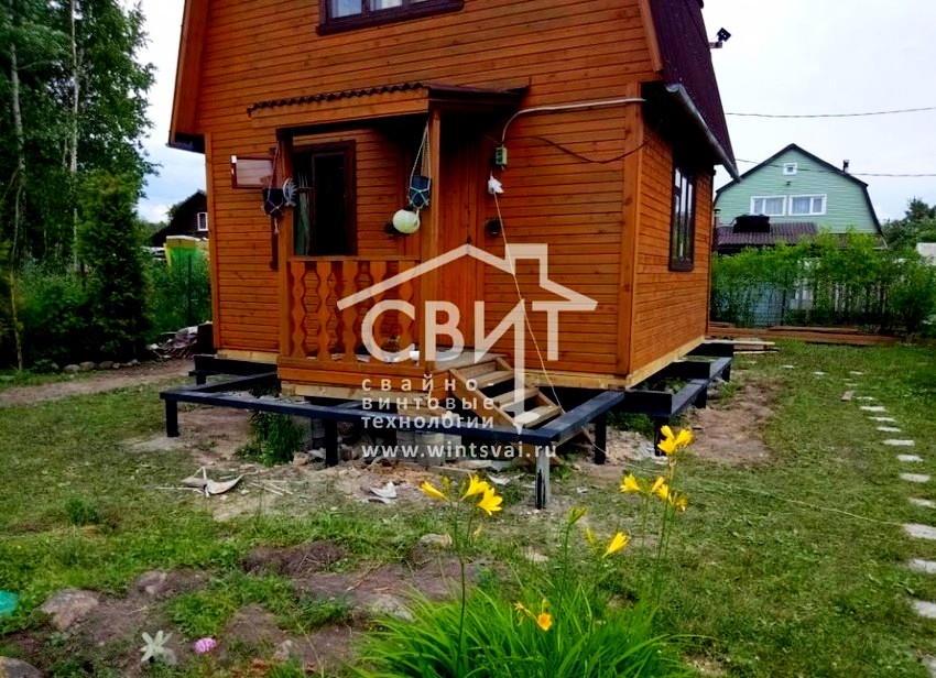 Фото подъема дома с реконструкцией фундамента